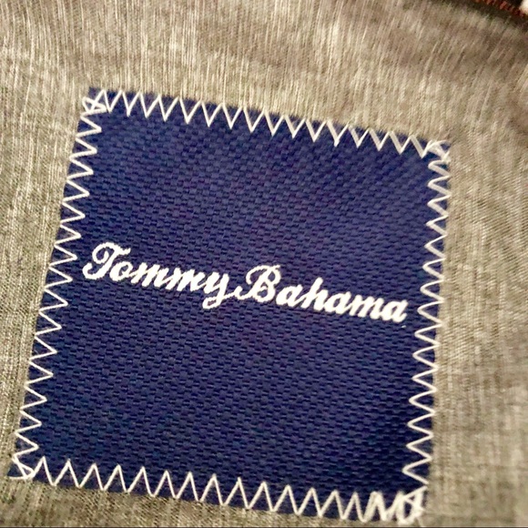 Tommy Bahama Green Black Striped Contrast Cuff SzM - Picture 6 of 7